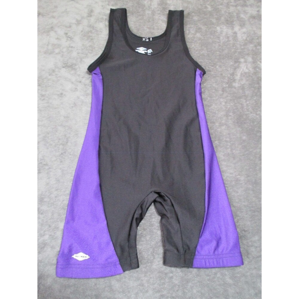 Matman Singlet Series Wrestling Singlet Heavy Duty Adult XS Purple Black